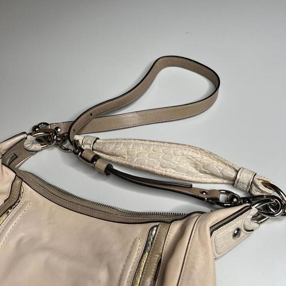 Coach Kristin Hobo Shoulder Bag SV/Ivory Multi Leather Double Strap - Picture 6 of 9